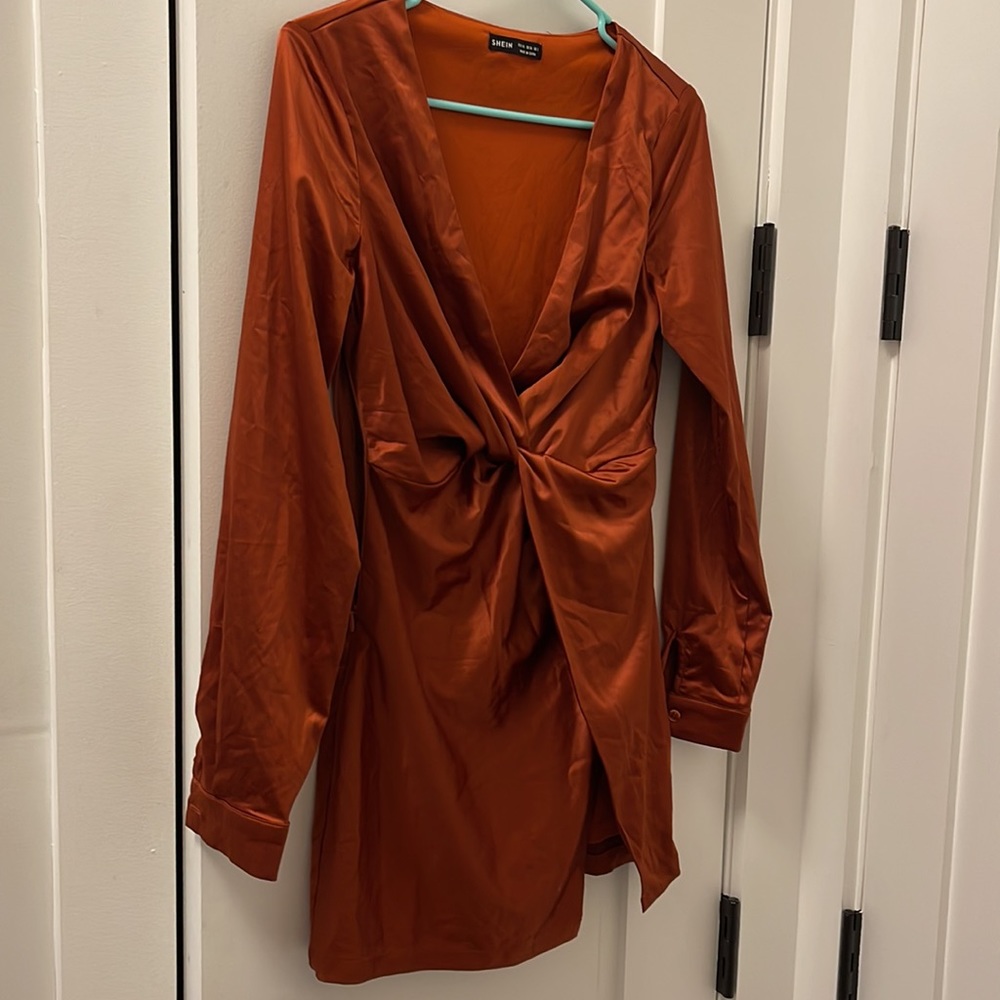 Rust colored mini dress